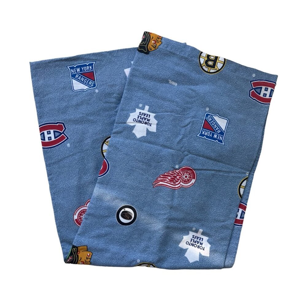 VTG NHL Hockey Original 6 Teams Logos Fitted Flat Bed Sheet Size: TWIN